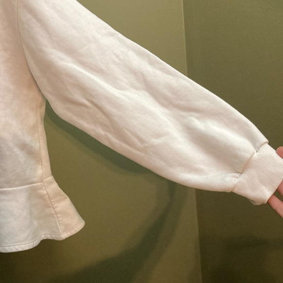 Zara White Crew Neck Crop Sweater - Picture 4 of 5